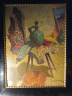 EMIL LINDEMAN- MARTWA NATURA ZE STROJEM LUDOWYM I PARASOLEM