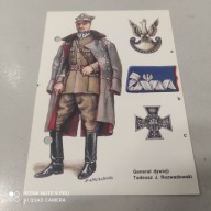 POCZTÓWKA MUNDUR i GODŁO GENERAŁ DYWIZJI TADEUSZ J.ROZWADOWSKI