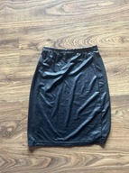 Czarna spódnica z ekoskóry 36 pas na gumce