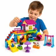 KLOCKI KONSTRUKCYJNE ZESTAW PLAC ZABAW ZE ZJEŻDŻALNIĄ 93 ELEMENT.DLA DZIECI