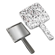 Lusterko kosmetyczne z rączką wysokość 23cm srebrne