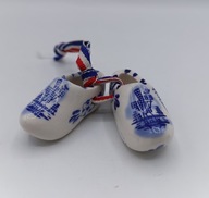 maleńkie 5cm chodaki trepki Blue Delft porcelanowe figurki kolekcjonerskie