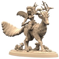 Spirit Beast Tammers Jeździec Jeleni Wróżka Fantasy B Pinup RPG D&D Druk 3D