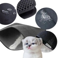 MATA POD KUWETĘ DLA KOTA CZARNA WODOODPORNA 50X40CM PODKŁADKA