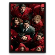 Plakat z ramą 50x70cm Dom z Papieru Serial Maska Salvador Dali Napad Styl