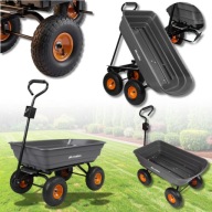 WÓZEK OGRODOWY TRANSPORTOWY PRZYCZEPKA TACZKA POMPOWANE KOŁA DO 300KG 75L