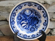 Ozdobny Głęboki Talerz do Powieszenia_FAJANS WŁOCŁAWEK PRL_ 3