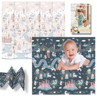 Edukacyjna MATA PIANKOWA Składana DWUSTRONNA DLA DZIECI Duża 180x200cm