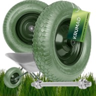 KOŁO DO TACZKI PEŁNE 4.80/4.00-8 OŚ MOCNE BEZDĘTKOWE NIEPRZEBIJALNE MOCNE