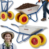 TACZKA OGRODOWA BUDOWLANA KOLEBA DWUKOŁOWA OCYNKOWA LEKKA MOCNA 130L WÓZEK