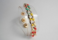 BRANSOLETKA POZŁACANY ŁAŃCUCH NA SILIKONOWYM PASKU