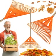 GRABIE DO LIŚCI RĘCZNE + DREWNIANY TRZONEK 150CM LEKKIE SZEROKIE WYGODNE