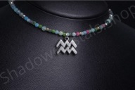 Naszyjnik WODNIK znak zodiaku - Jadeit i Akwamaryn - Handmade