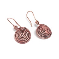 Antyczne kolczyki z miedzi, ręczna robota.