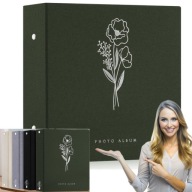 ALBUM NA ZDJĘCIA LANPN 1000 SZT 11X15 ZIELONY LNANY NA PREZENT PAMIĄTKOWE