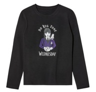 WEDNESDAY czarna BLUZKA bawełniana DŁUGI RĘKAW 134/140 NOWA