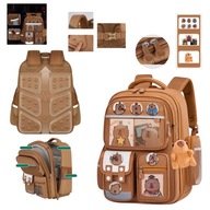 PLECAK SZKOLNY DLA DZIEWCZYNKI KAPIBARA + PRZYPINKI