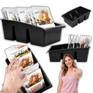 POJEMNIK ORGANIZER KUCHENNY NA PRZYPRAWY TOREBKI DO SZUFLADY SZAFKI CZARNY