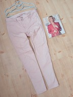 denim 40 l spodnie dżins rurki pastel róż ze średnim stan