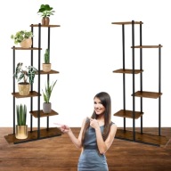 KWIETNIK STOJĄCY LOFT RUSTYKALNY 113CM STOJAK NA 7 KWIATÓW DĄB POSTARZANY