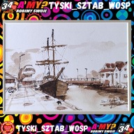 ”Port w Darłówku” , tusz lawowany - Barbara Zientara-Chmiel - Imielin