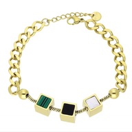 63243 Bransoletka złota stal chirurgiczna kolorowe kostki