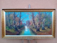 STARY DUŻY OBRAZ OLEJNY PŁÓTNO sygnowany, Böröczky Ferenc (1921-2004)