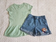 Cool Club bluzka zielona nowa i spodenki Psi Patrol roz 122-128