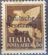 Włochy stary znaczek z nadrukiem Zara (6/28