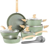 Zestaw garnków Kitchen Academy 12 el. ceramiczny szary nieprzywierający
