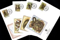 Mołdawia / 4 Koperty FDC / 51-54 ( WWF - Fauna - węże ) 1993 r.