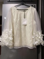 Ida Sjöstedt Carisma - nowa fantazyjna bluzka ecru r. 44