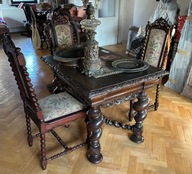 STARY GDAŃSK , STÓŁ Z CZTEREMA KRZESŁAMI