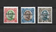 ISLANDIA, # 147-149, -Zeppelin, kat: 100 euro