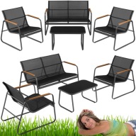 ZESTAW MEBLE OGRODOWE NA TARAS BALKON OGRÓD STOLIK KRZESŁA + SOFA GRÖNER