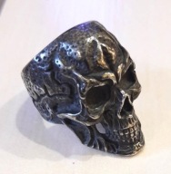 Sygnet Ciemna Demoniczna Czaszka 4 biker rock 316L