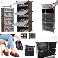 REGAL MODULOWY NA BUTY STOJAK SZAFKA 6 POZIOMOW DUZY POLKA WASKI CZARNY