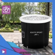 Wanna basen do morsowania Asato stelażowa okrągła czarna z pokrywą 350 l