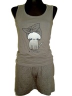 Piżama damska szerokie RAMIONKA szorty r. L