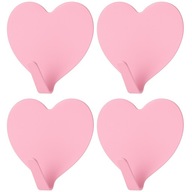 HACZYK SAMOPRZYLEPNY WIESZAK HAK UCHWYT WIESZACZEK MOCNY SERCE RÓŻOWY 4 SZT