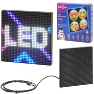 PIKSELOWA TABLICA LED 13X13 CM USB-A ZEGAR ANIMACJE STEROWANIE APLIKACJĄ