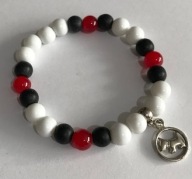 Bransoletka na gumce handmade piesek 16cm rękodzieło