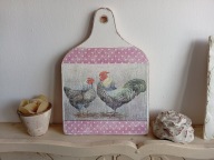OBRAZEK DESKA DUŻA, KOGUT KURA SHABBY CHIC RETRO