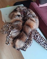 Kurtka puchowa panterka z gęstym futerkiem w stylu FLU & CLO r. S/M