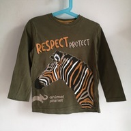 Longsleeve z zebrą 110 koszulka z długim rękawem (315)