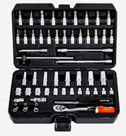 PROFESJONALNY ZESTAW NARZĘDZI Yato YT-14501 KLUCZE NASADOWE 56 EL