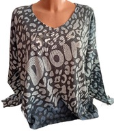 Sweter damski cieńszy panterka niebieska r. uniwersalny