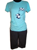 PIŻAMA piżamka młodzieżowa spodnie 3/4 r. S