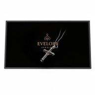 Czarny Naszyjnik KRZYŻ Dominika Toretto STAL Cyrkonie