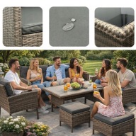 ZESTAW MEBLI OGRODOWYCH DO OGRODU KOMPLET MEBLE TARAS ALTANKA KOMUNIA